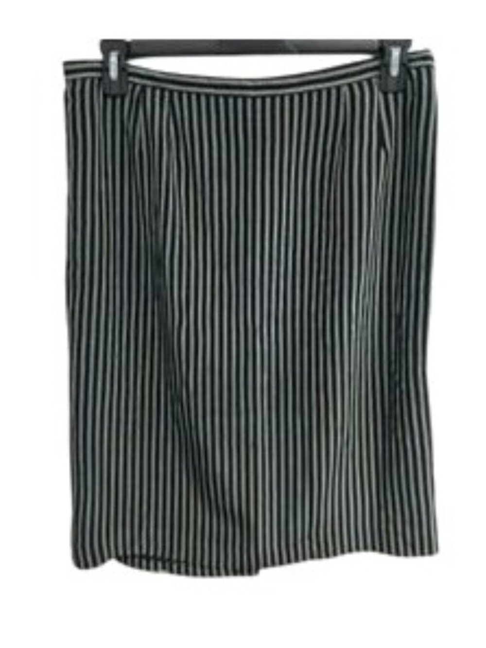 Womens Black White Striped Knee Length Pencil Skirt Minimalist French Girl